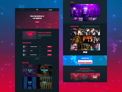 Night Club Website Template best shot design gorgeous illustration illustrator mobile phone responsive template top ui ux web website