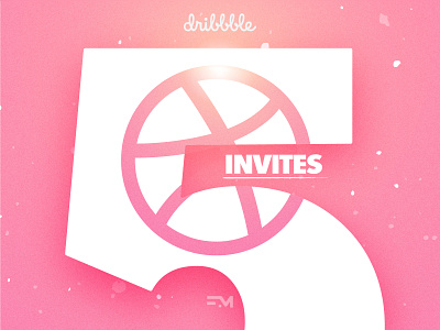 5x Dribbble Invites - Fallback Media Draft Day 5 branding draft fallback five giveaway gradients invites media