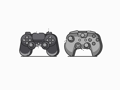 Joysticks adobe illustrator console design flat games illustration joysticks logo material minimal sticker