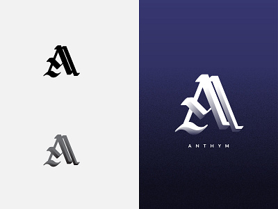 Anthym Concepts bold branding logo minimal old english royal script typography