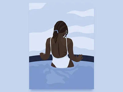 Pool Lean body figure drawing hot tub illustration pool procreate woman