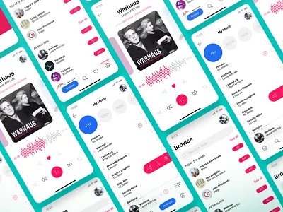 Design For Dailyui 009 Musicplayer animated gif animation app design icon link music app music player player playlist playlists share share button shared ui ux web