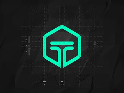 Thorbman Logo black circles construction construction logo gaming gaming logo gg gray hexagon initial interactive interactive design logo personal logo polygon t thorbman turqoise