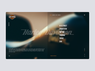 Daily UI #53 | Header Navigation concept daily ui daily ui 053 daily ui challenge dailyui dailyuichallenge harley davidson harley davidson header menu header navigation homepage interface menu bar menu design menubar motorbike online store redesign ui ux