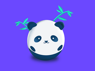 Mini Panda bamboo bear cute drawings illustration leaves mini panda round