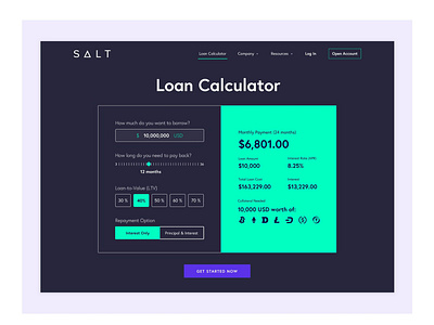 Loan Calculator crypto cryptocurrency loan