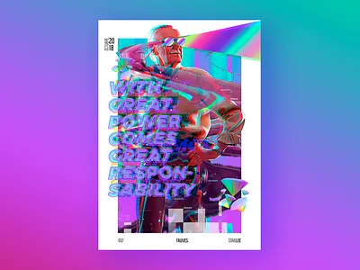 A great power abstract abstract art abstract colors adobe illustrator adobe photoshop colorful fanart glitch glitch effect glitchart gradients iridescent movie poster poster quotes typography vaporwave