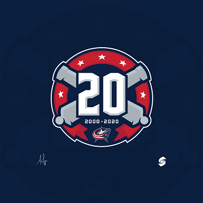 Columbus Blue Jackets 20th Anniversary anniversary logo columbus blue jackets concept hockey logo nhl