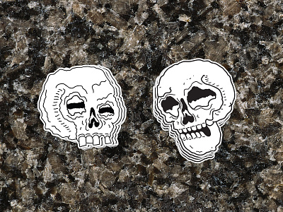 Skull Stickers - Mockup design illustration vector