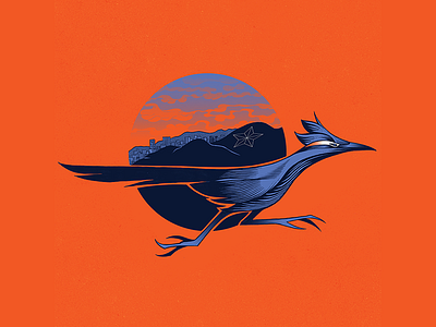 El Paso Moves Forward art design elpaso illustraion illustrations illustrator ledo ledodesign pen and ink photoshop roadrunner t shirt design texas