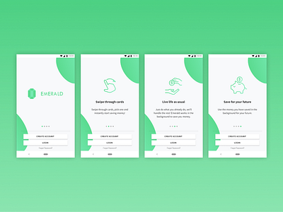 Login / Onboarding Screens for Emerald App app design branding figma login page material design onboarding prototype signup page sketch ui ux