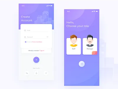 Sign Up Page gradient illustraion ui
