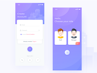 Sign Up Page gradient illustraion ui