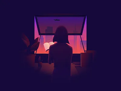 Daily practice character city dark illustration learn light and shadow