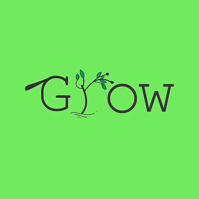 Grow Typography art desain grass typographic typography typography design