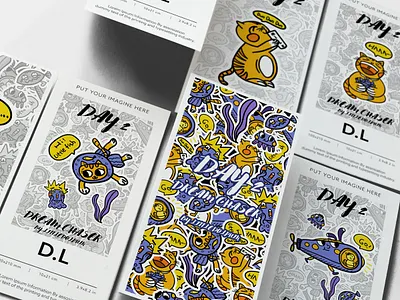 Dream Chaser 品牌 插图 活版印刷 涂鸦 设计