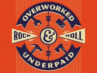 My Echo: Overworked & Underpaid (Poster / iTunes Artwork) australia design illustration melbourne rock and roll typography