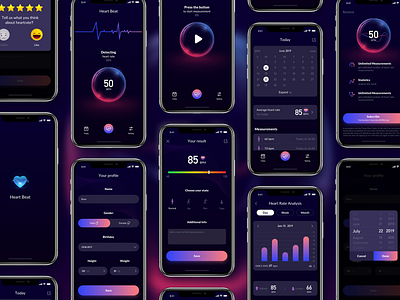 Heart Rate Testing Tool APP design heart interaction design interface ue ui ux