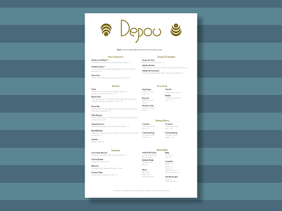 Depou Menu branding illustrator page layout typography