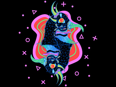 Summoning the Bird Demon alexis ziritt bird colour palette comic art demon digital illustration fantasy illustration illustrator magic portal procreate procreate art procreateapp psychedelic shirt design sketchapp space riders tee design vector illustration