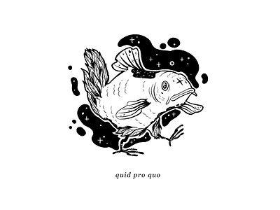 Hello Clarice bizarre black and white goth hannibal ink koi space stars