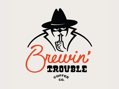 Brewin’ Trouble branding coffee concept design graphics illustration incognito lettering lockups logo logo design logo system