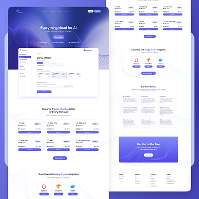 Cloud UI cloudgpu cloudplatform cloudui gpu gpuaas landingpage ui website websitedesign