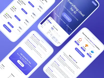 Cloud UI Mobile Design cloudcomputing cloudplatform cloudui gpuaas landingpage mobileinspo ui ux webdesign website websitedesign