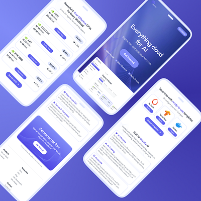 Cloud UI Mobile Design cloudcomputing cloudplatform cloudui gpuaas landingpage mobileinspo ui ux webdesign website websitedesign