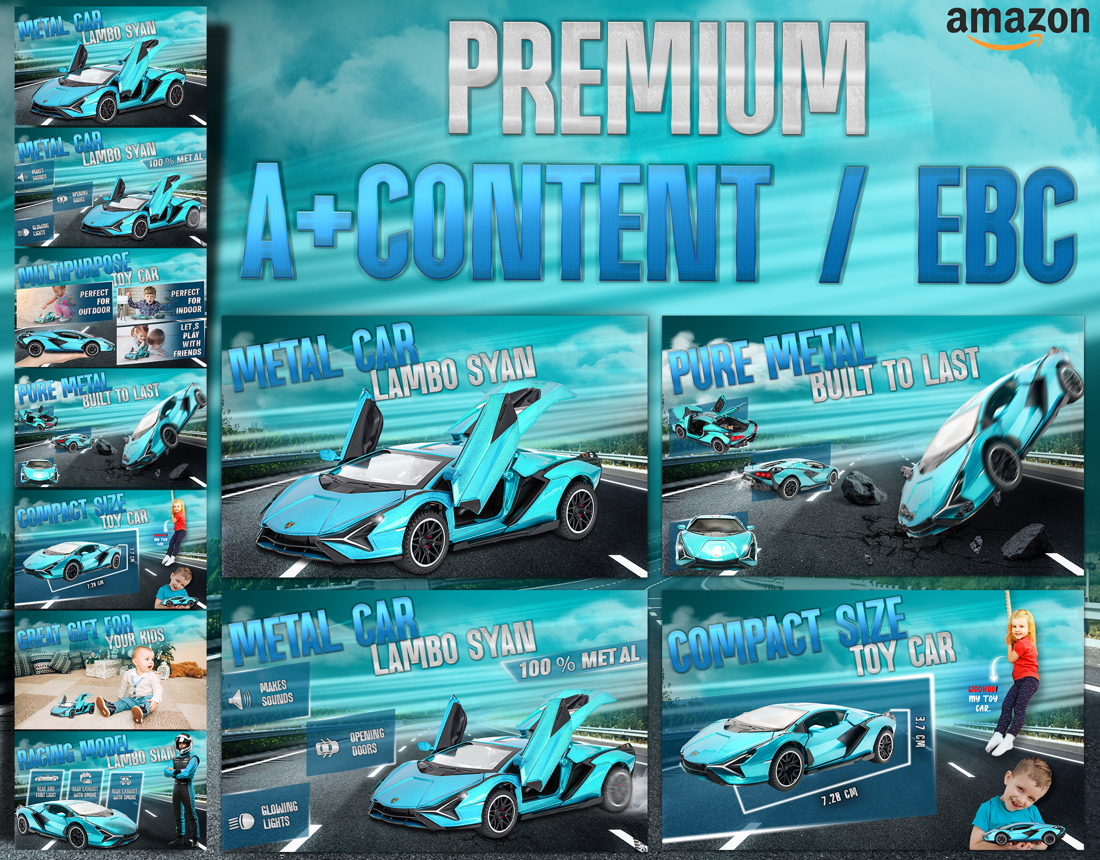 Metal Car Toy a content amazon amazon listing ebc graphic design infographic listing listing images product design product listing