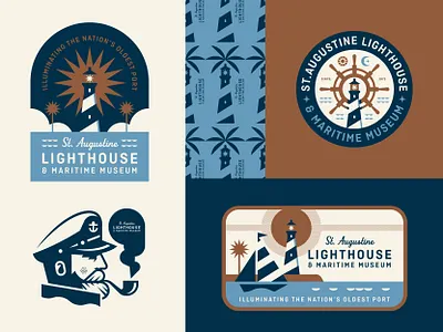 Lighthouse & Maritime Museum badge captain florida illustration lighthouse logo museum nautical sailboat sailor st augustine