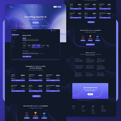 Cloud UI Platform Landing Page branding cloudplatform cloudui gpuaas landingpage logo ui websitedesign