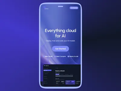 Cloud UI Mobile Design branding cloudplatform cloudui darkmode landingpage logo mobiledesign ui website