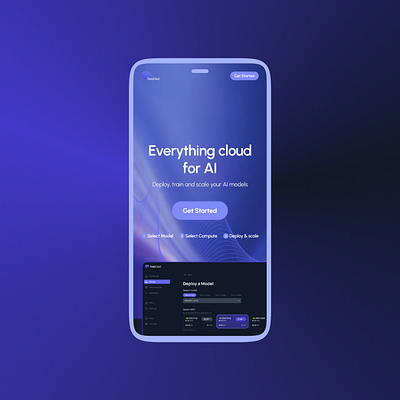 Cloud UI Mobile Design branding cloudplatform cloudui darkmode landingpage logo mobiledesign ui website