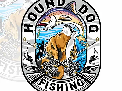 Logo! Fishing Club branding dog fishing graphic design hobbies logo