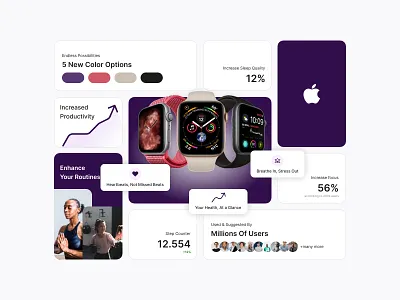 Apple's Bento Section apple bento bento grid clean design grid landing page logo minimal mobile monochrome purple ui user interface ux web