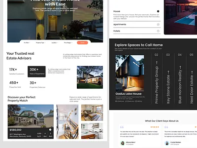 Real Estate Agency Landing Page figma graphic design landing page real estate ui uiux design ux ux desugn