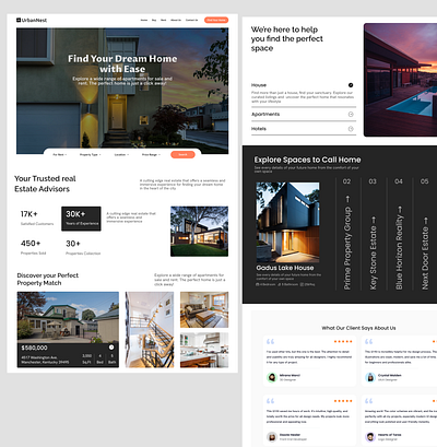 Real Estate Agency Landing Page figma graphic design landing page real estate ui uiux design ux ux desugn