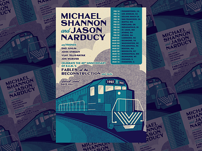 Michael Shannon/Jason Narducy Tour poster design gig poster gig poster design graphic design illustration music music design poster design screen print tour poster typography vector