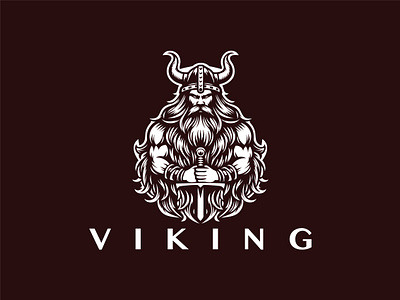 Viking Logo armor creative logo for sale hair helmet illustration inscription medieval soldier valkyrie viking viking for sale warrior wing