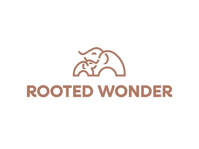 Logo Design For Rooted Wonder adobe illustrator branding custom logo design elephant logo graphic design logo logo design logo logo logodesign logotype minimal minimal design minimal logo modern logo pictorial logo rooted logo wonder logo