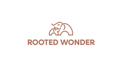 Logo Design For Rooted Wonder adobe illustrator branding custom logo design elephant logo graphic design logo logo design logo logo logodesign logotype minimal minimal design minimal logo modern logo pictorial logo rooted logo wonder logo