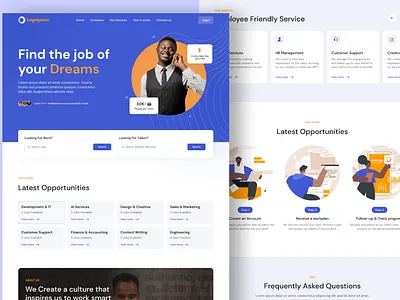 Website - Job Listing banner branding career website footer graphic design header homepage job job website landing page nav bar product product design services ui design uiux ux design webpage website website ui