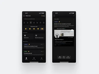 Digital journaling app concept mobile app design product design ui