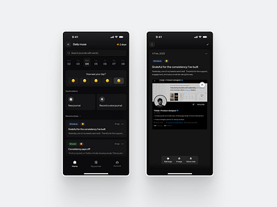 Digital journaling app concept mobile app design product design ui