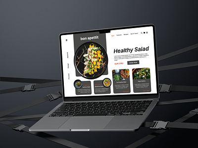 Healthy Salad Shop Landing Page design figma landingpage ui ux viral