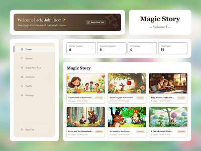 Magic Story - AI Story Creator aiadventure aistorytelling branding childrensstories figma figmadesign interactivelearning personalizedlearning uidesign uiux