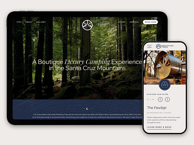 Breathing Trees - Branding branding camping design logo navy shopify web design website white