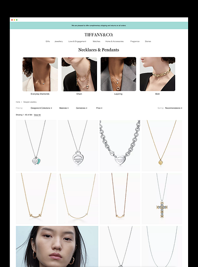 Tiffany & Co. – Necklaces & Pendants UI Figma Design app branding design figma graphic design illustration logo popular product design site tiffanyco ui ux vector website