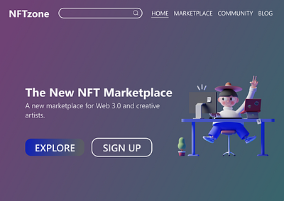 NFT Website Landing Page UI Design figma landingpage ui uiux ux webdesign website